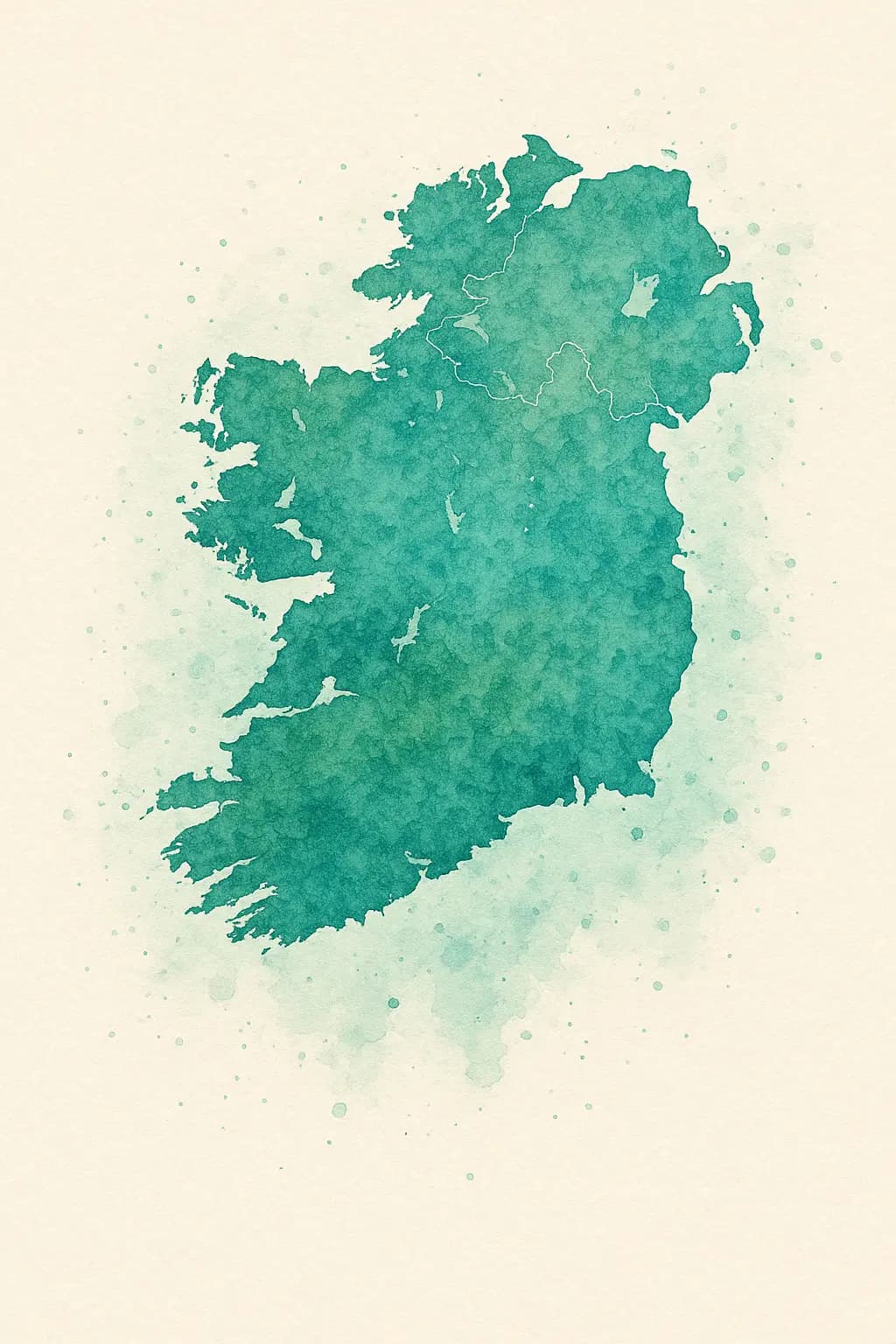 Map of Ireland showing counties